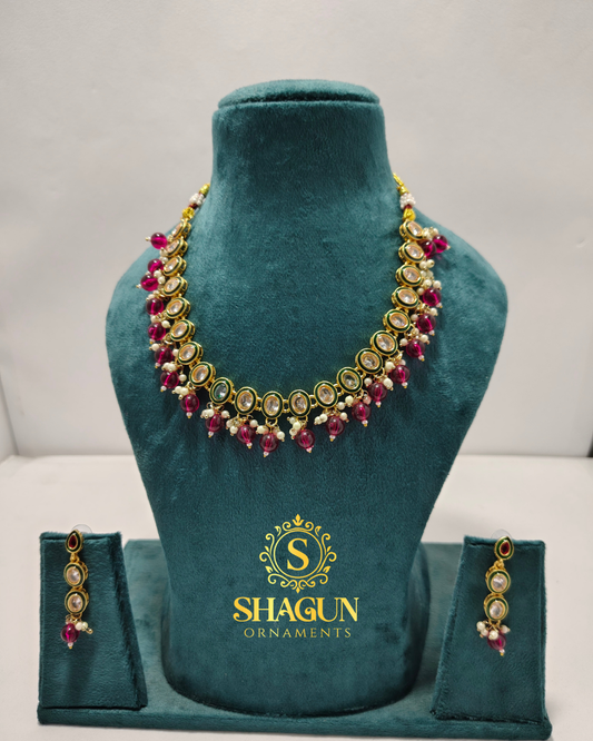 Lightweight Kanthi Set with Ruby Beads LS01
