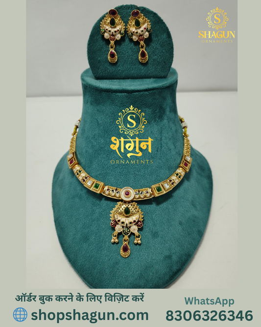 Heritage Kundan Choker Set with Pearl Drops HC09