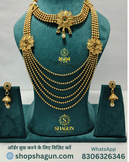 Heritage Choker Matar Mala & Earrings Combo – Antique Gold Finish MMC01